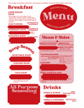 Meal Prep Menu — Instant Download PDF